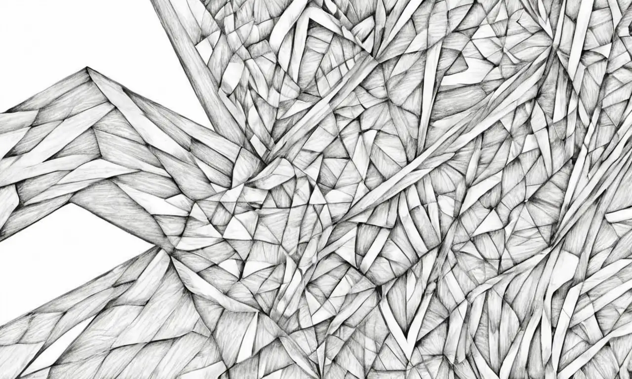 El dibujo utiliza sombras, líneas, curvas y texturas para expresar emociones y relaciones complejas