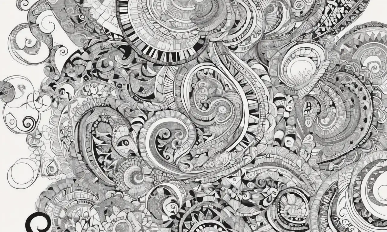 Diseño complejo con líneas interconectadas, sombras sutiles y contrastes destacados que representan ideas entrelazadas