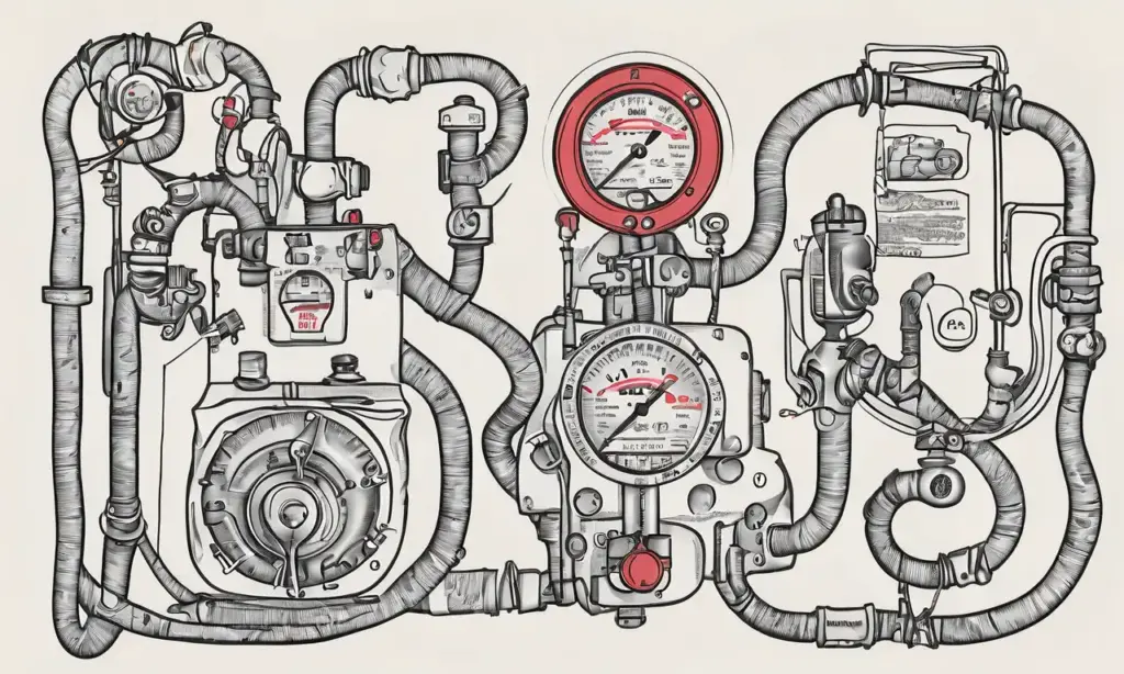 Composición vibrante y detallada que combina texturas y formas geométricas para ilustrar el flujo y conversión del gas