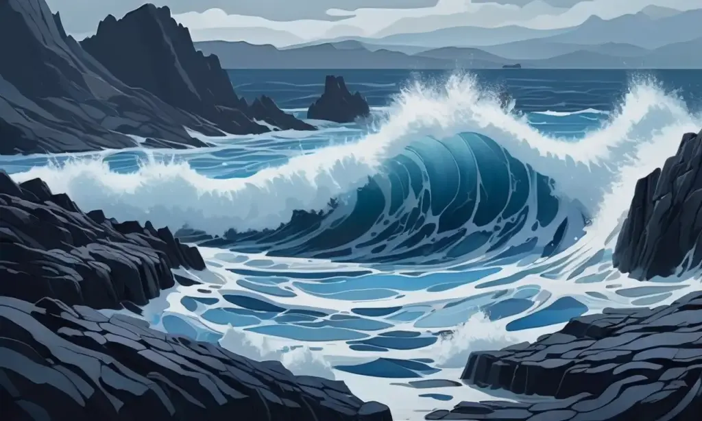 Un mar turbulento con olas caóticas
