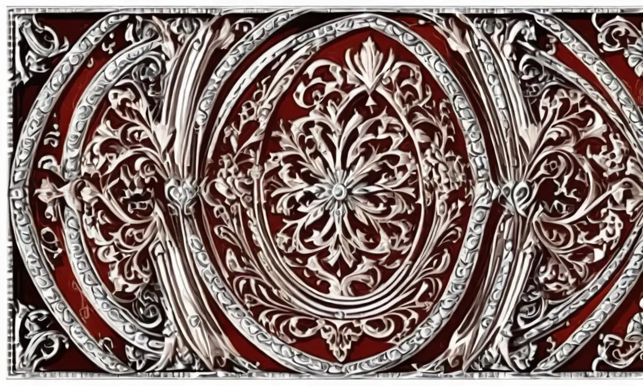 Escudo vibrante con elaborados detalles, colores contrastantes y un acabado antiguo