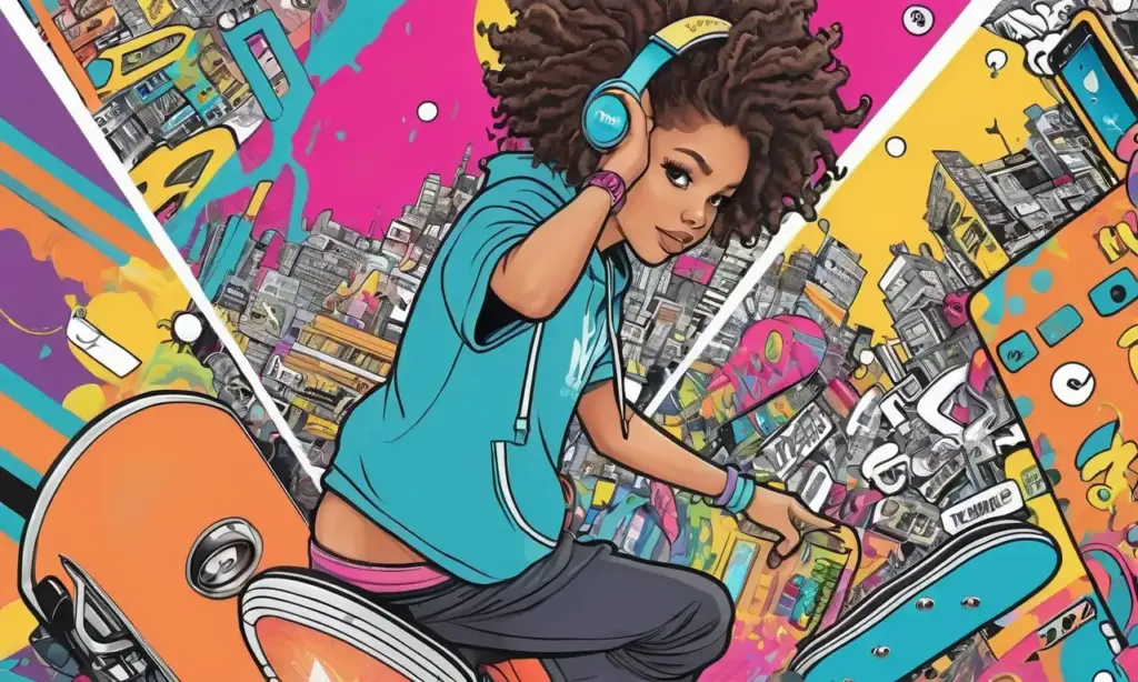 Arte vibrante y dinámico con colores vivos y detalles expresivos