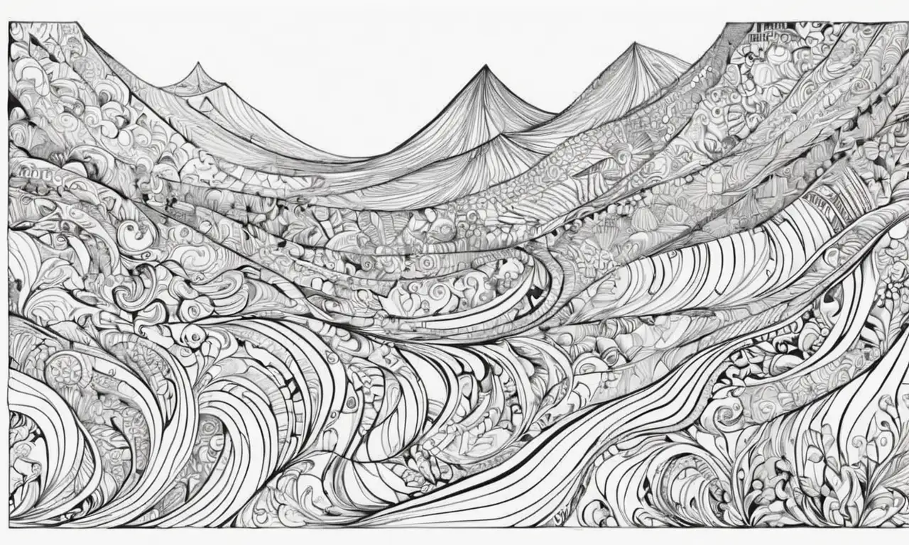 Líneas dinámicas y colores vibrantes crean una composición intrigante que invita a la exploración