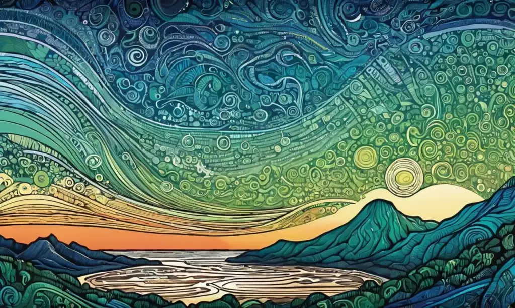 Ilustración de la Tierra con líneas curvas