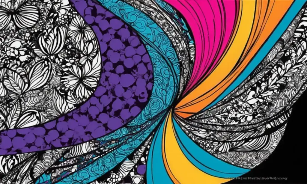 Arte visual que combina colores vibrantes