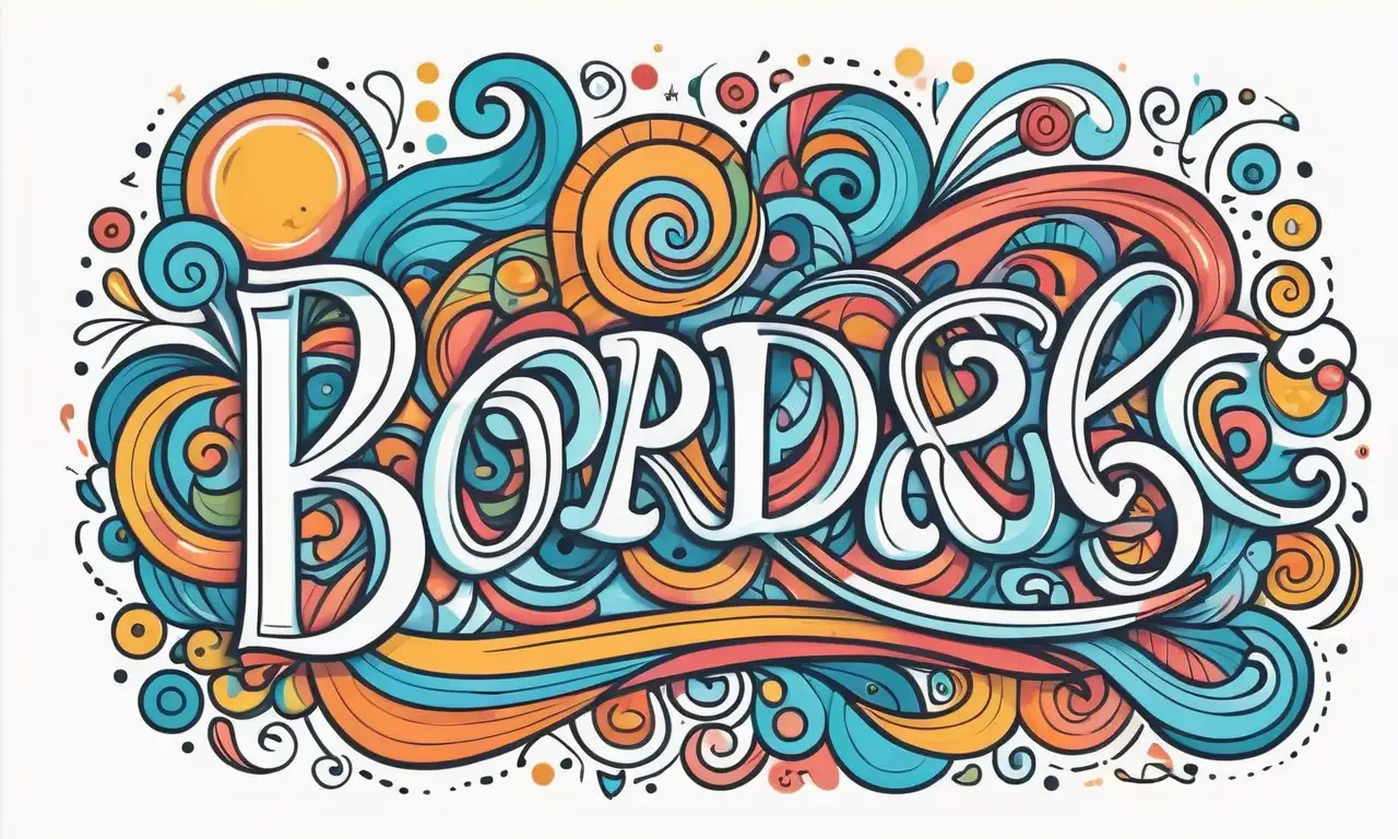 Diseño vibrante y elegante con lettering audaz, colores contrastantes y texturas intrincadas