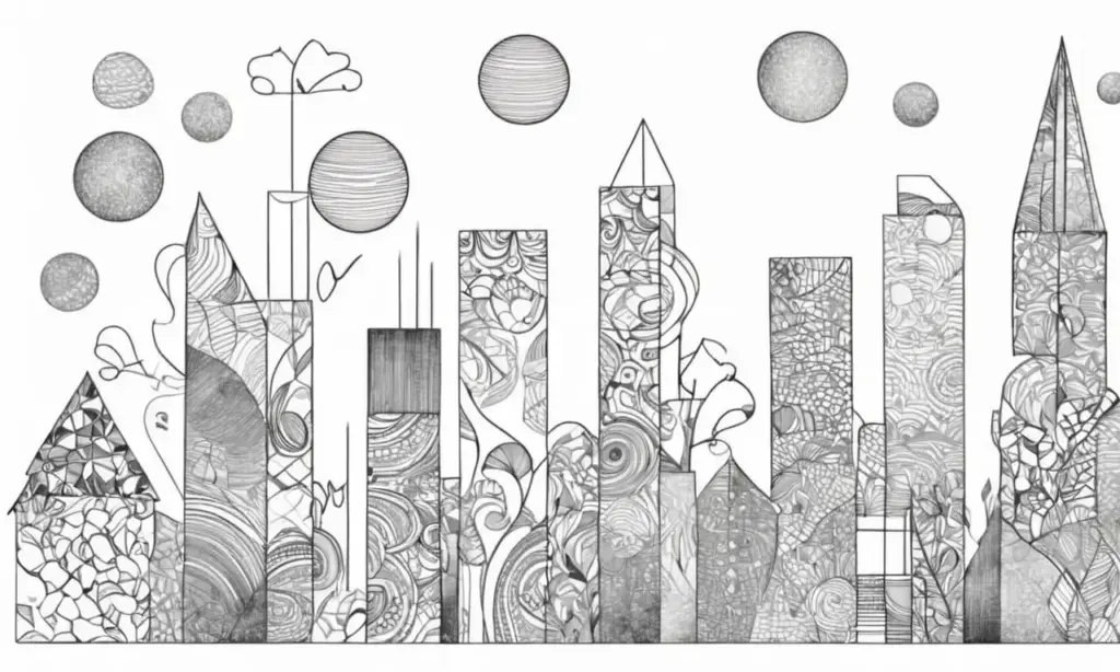 Un lienzo dividido muestra contrastes de líneas suaves y angulosas