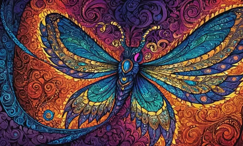 Dibujo de criaturas mitológicas con líneas dinámicas