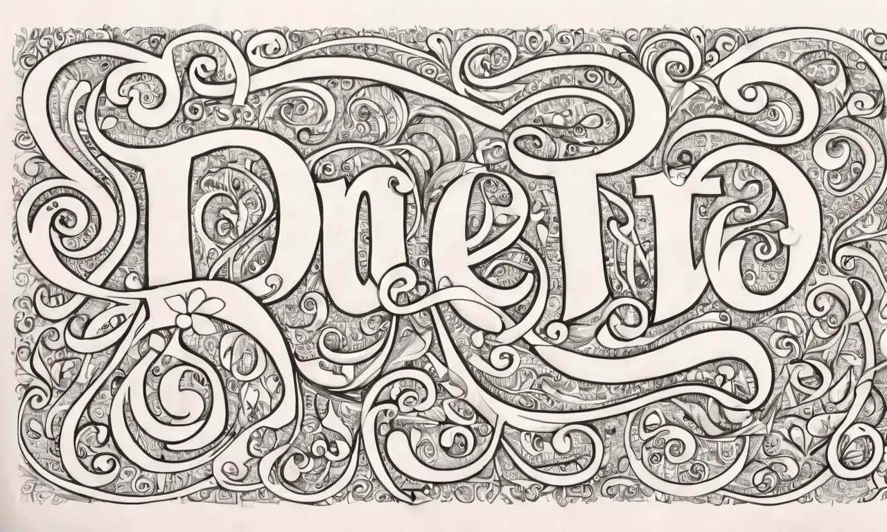 Un dibujo combina títulos llamativos, detalles florales, sombras sutiles, texturas contrastantes y letras delicadas en una composición equilibrada