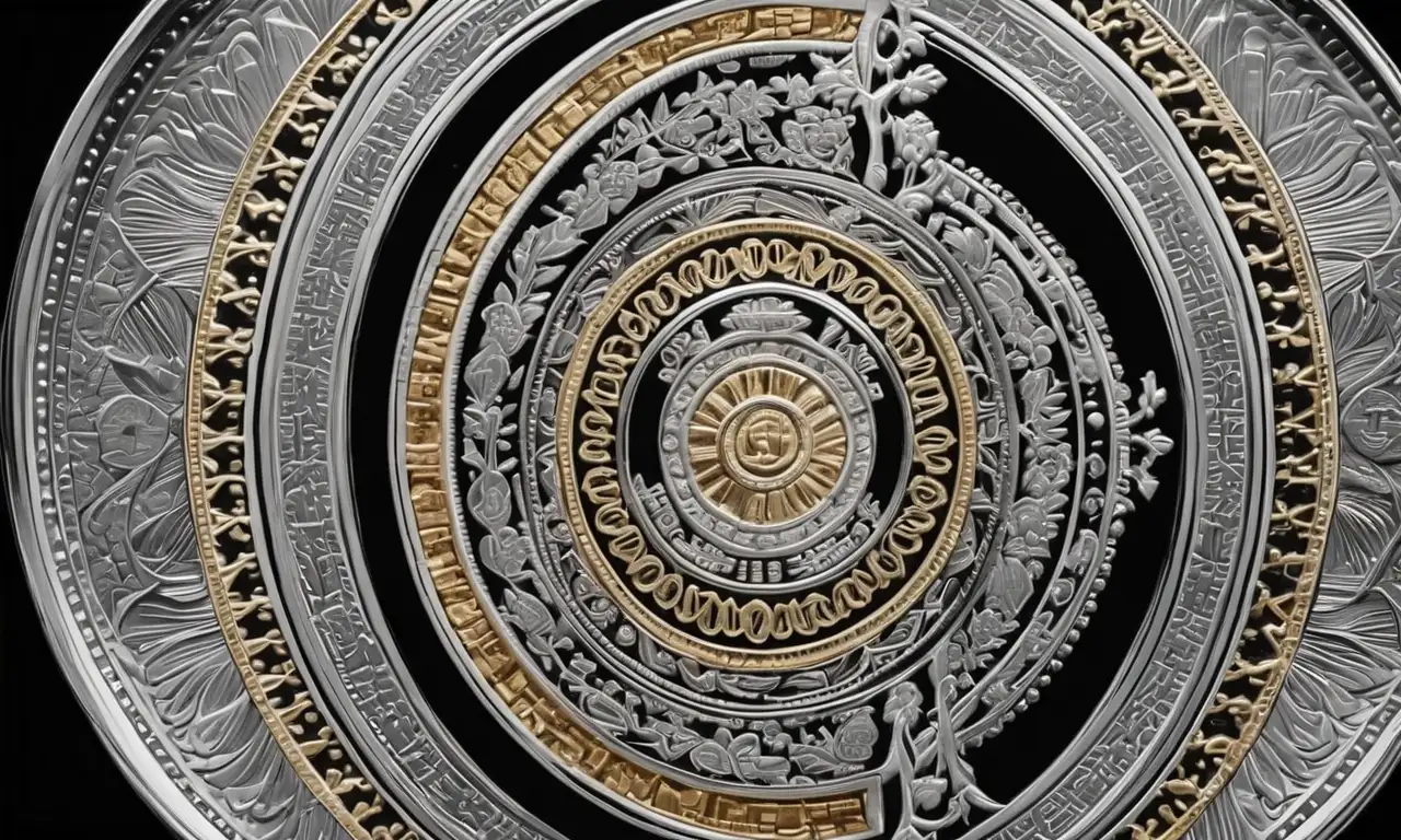 Monedas ricas en detalles, colores vibrantes, sombras suaves y un contraste profundo entre oro y plata