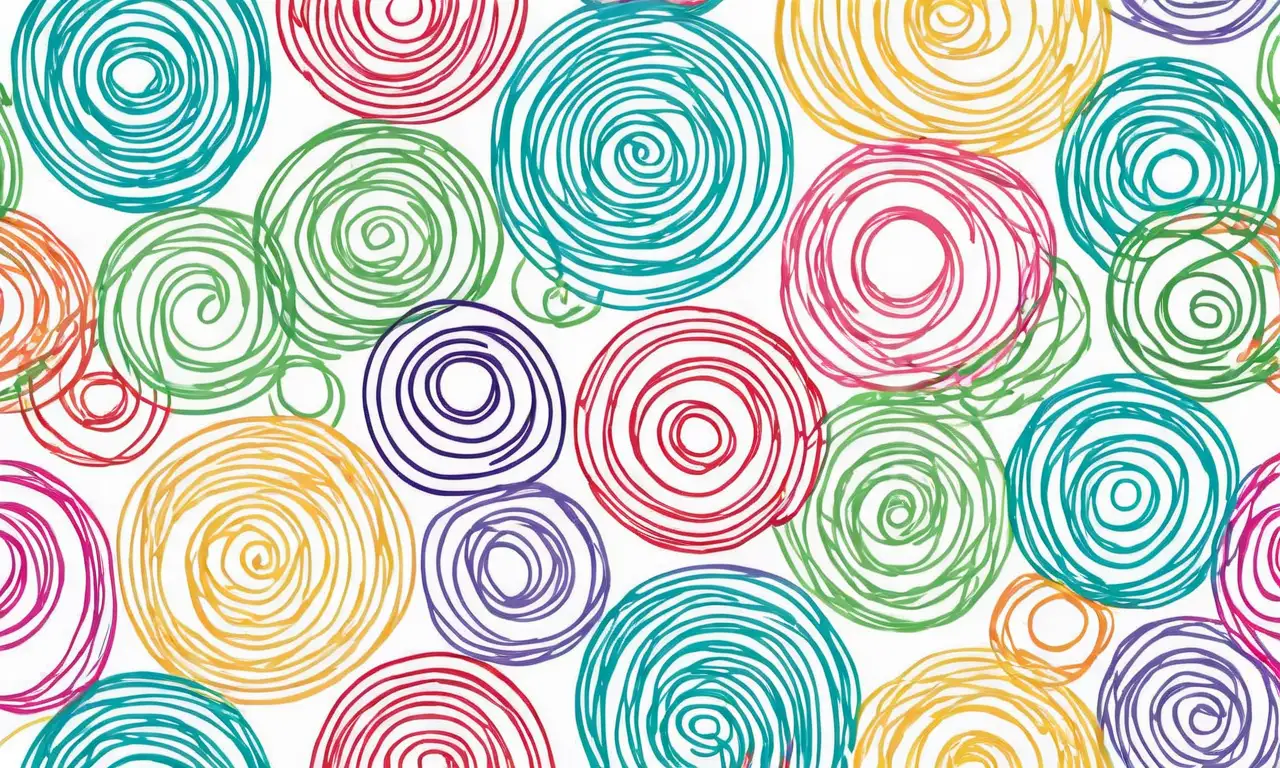 Colores vibrantes, suaves tonos pasteles, trazos definidos y detalles intrincados crean una composición dinámica y armoniosa
