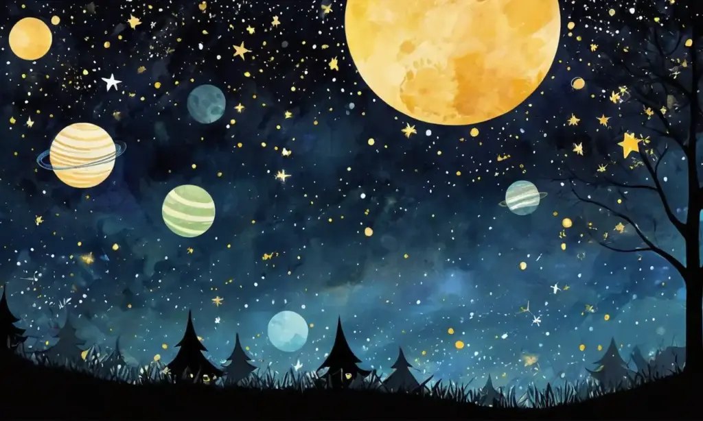 Un cielo estrellado presenta brillantes estrellas