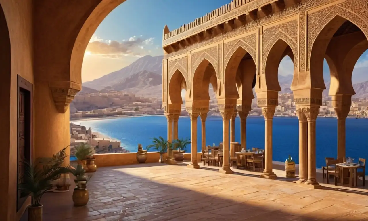 Paisajes ricos con colores arenosos, arquitectura intrincada y mercados vibrantes
