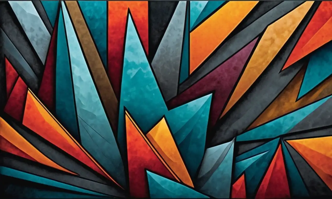 Fragmentos brillantes y caóticos crean una composición mágica y frágil
