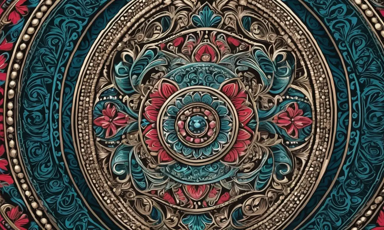 Colores vibrantes y detalles intrincados crean una obra de arte que evoca historia y identidad