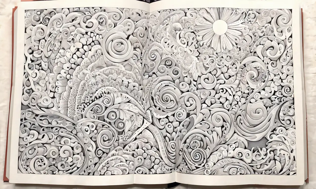 Ilustración detallada y equilibrada de lectura con texturas, sombras y colores que evocan movimiento y calma