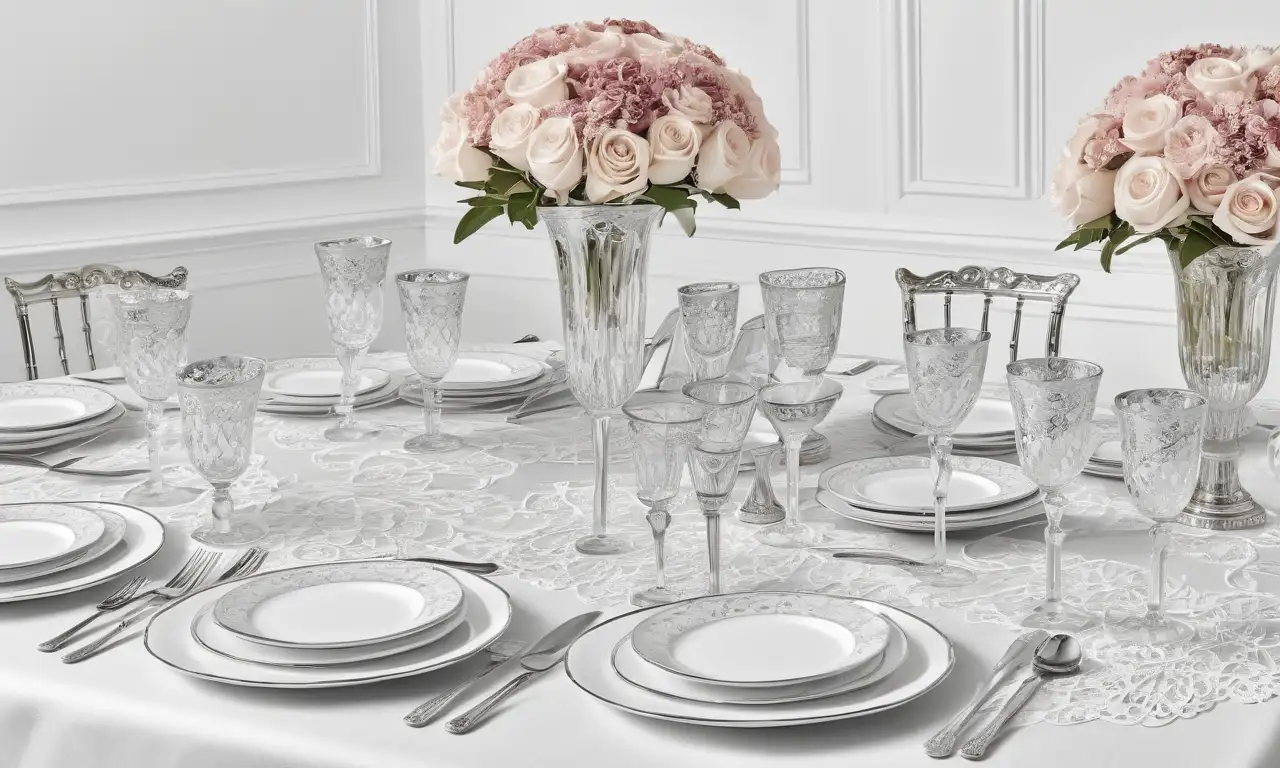 Una elegante mesa con servicio de plata, flores vibrantes y cálido ambiente invita a una experiencia gastronómica sofisticada