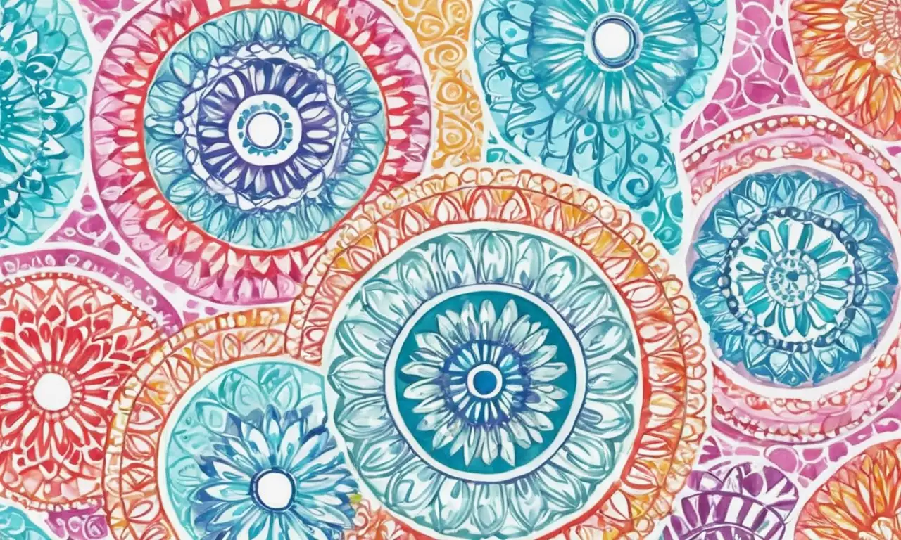 Colores vibrantes y suaves se combinan con detalles intrincados y movimiento en una composición armoniosa y emotiva