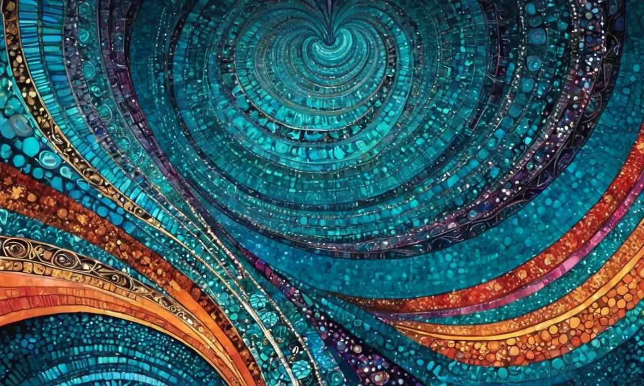 Colores vibrantes y formas orgánicas se entrelazan en una composición armónica y luminosa