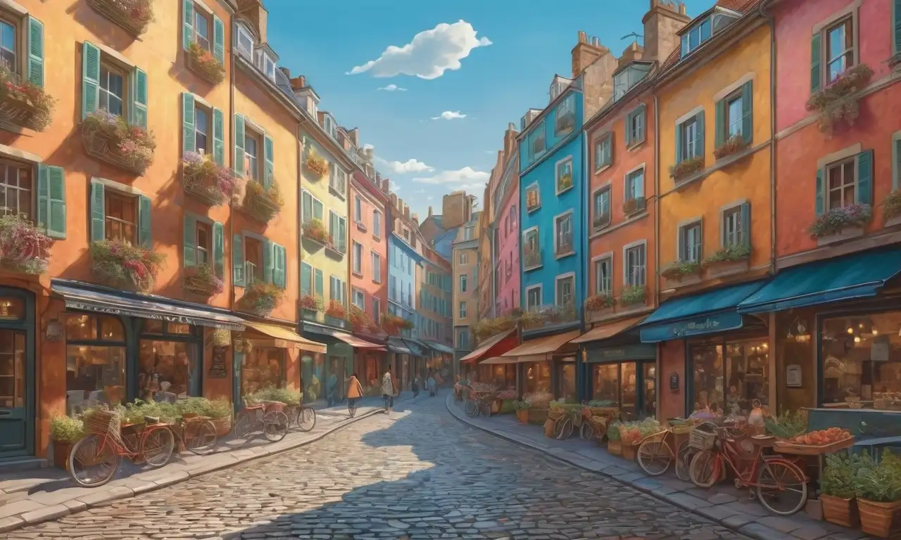 Paisaje urbano vibrante y armonioso lleno de vida